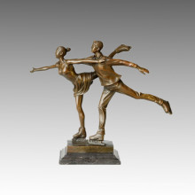 Sports Statue Pair Skating Bronze Sculpture, Milo TPE-388